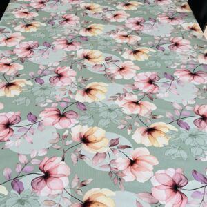 Voksdug Grøn med magnolia blomster, B807/3 fra munketex